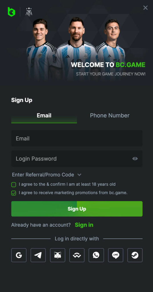 Sign up